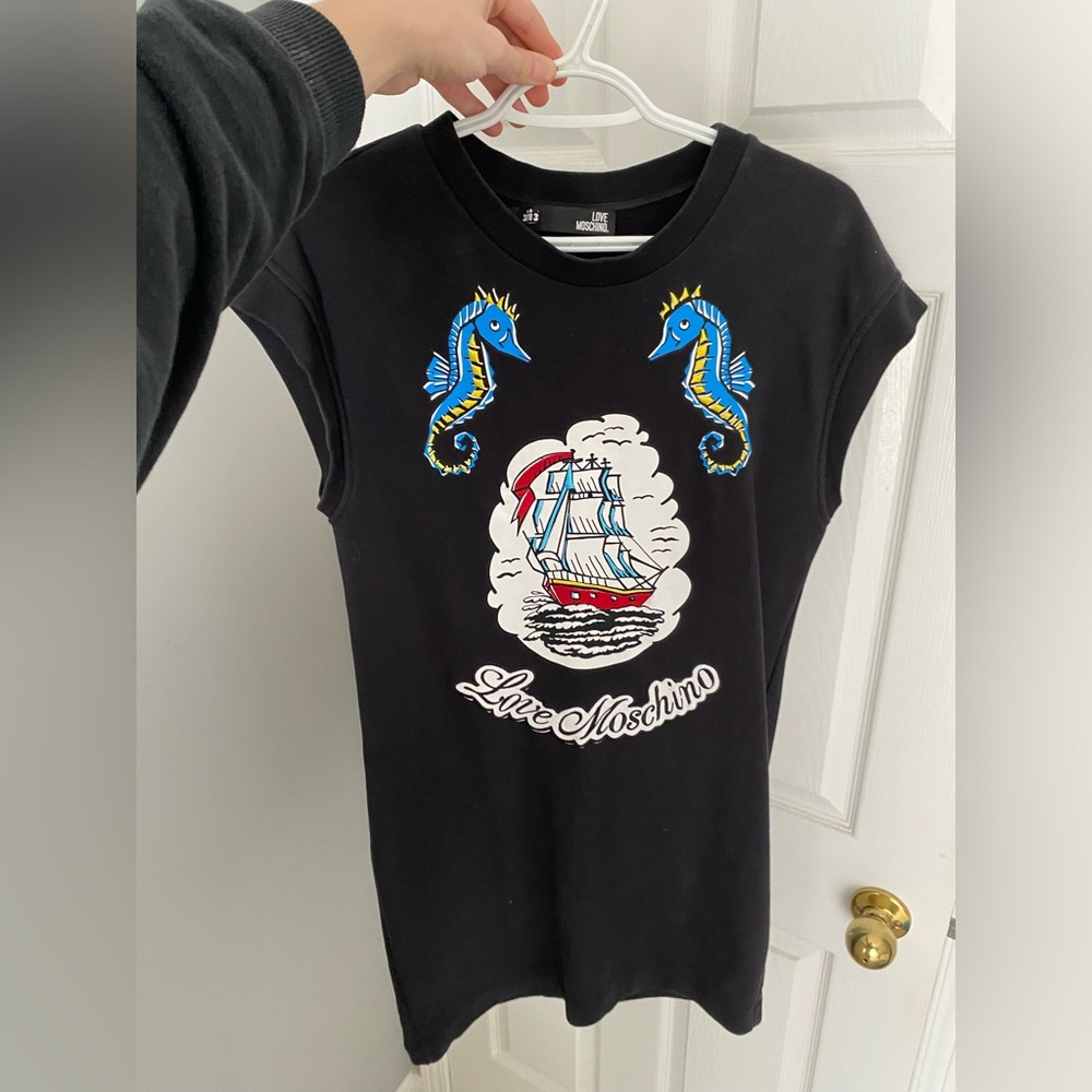 Moschino dress with Seahorse and Ship Design